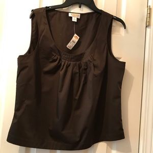 Talbots sleeveless brown top